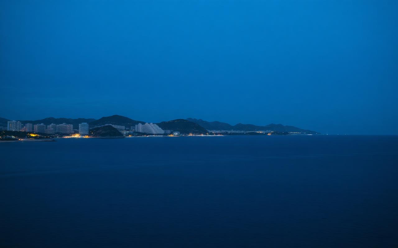 Marbella Costa del Sol coastline at dusk